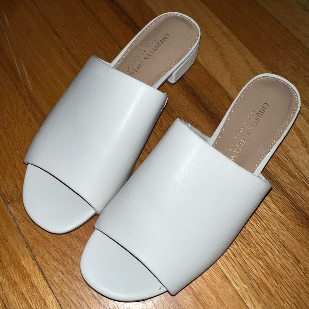 White low heel sandals size 6